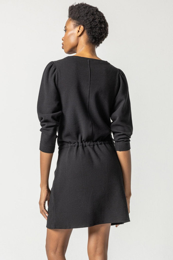 SHIRRED SLEEVE DRAWSTRING DRESS - LILLA P