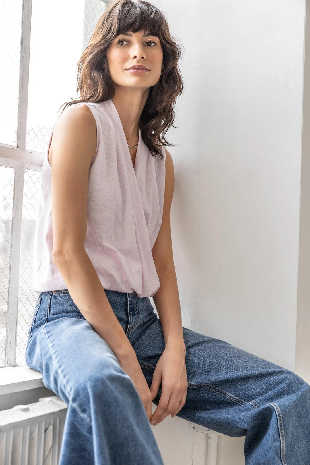 SLEEVELESS FAUX WRAP TOP - LILLA P