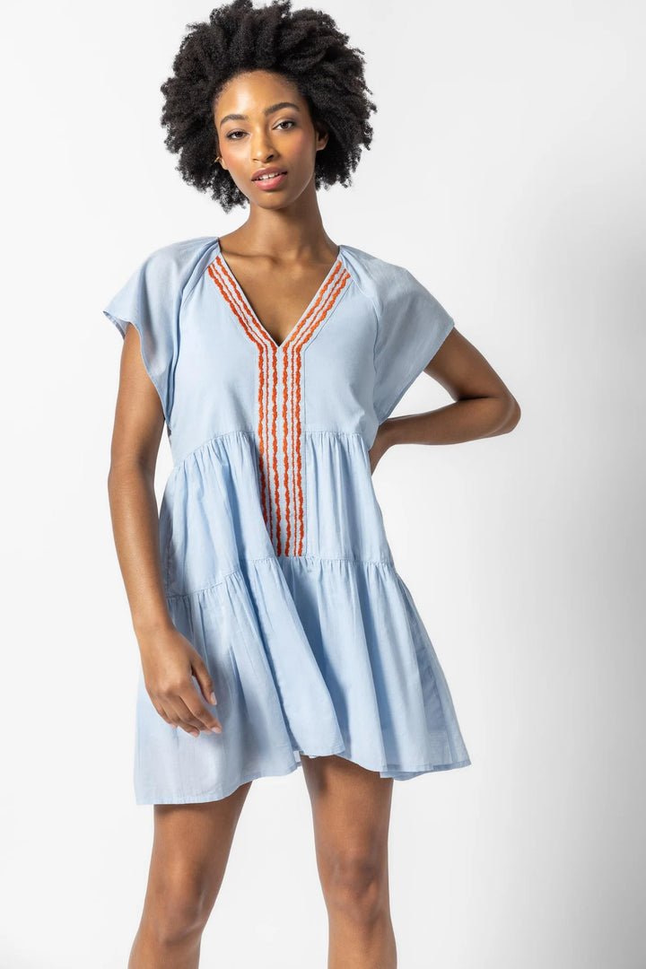 FLUTTER SLEEVE TIERED DRESS - LILLA P