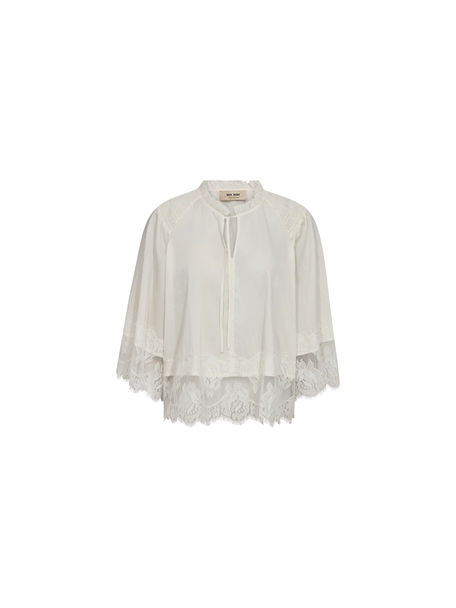 EISA TESS 3/4 LACE BLOUSE (ECRU) - MOS MOSH