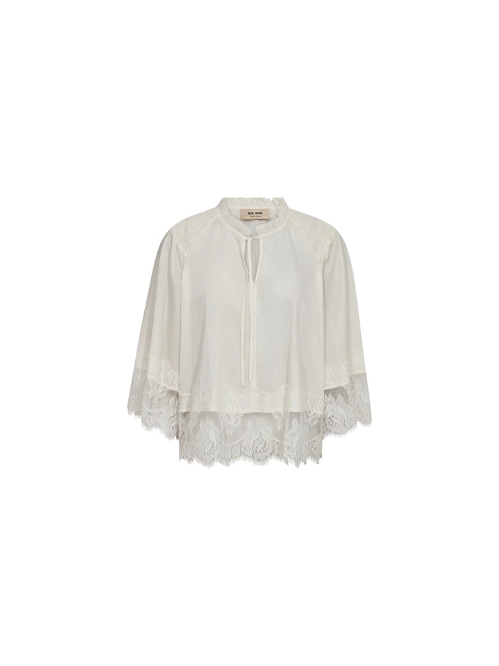 EISA TESS 3/4 LACE BLOUSE (ECRU) - MOS MOSH