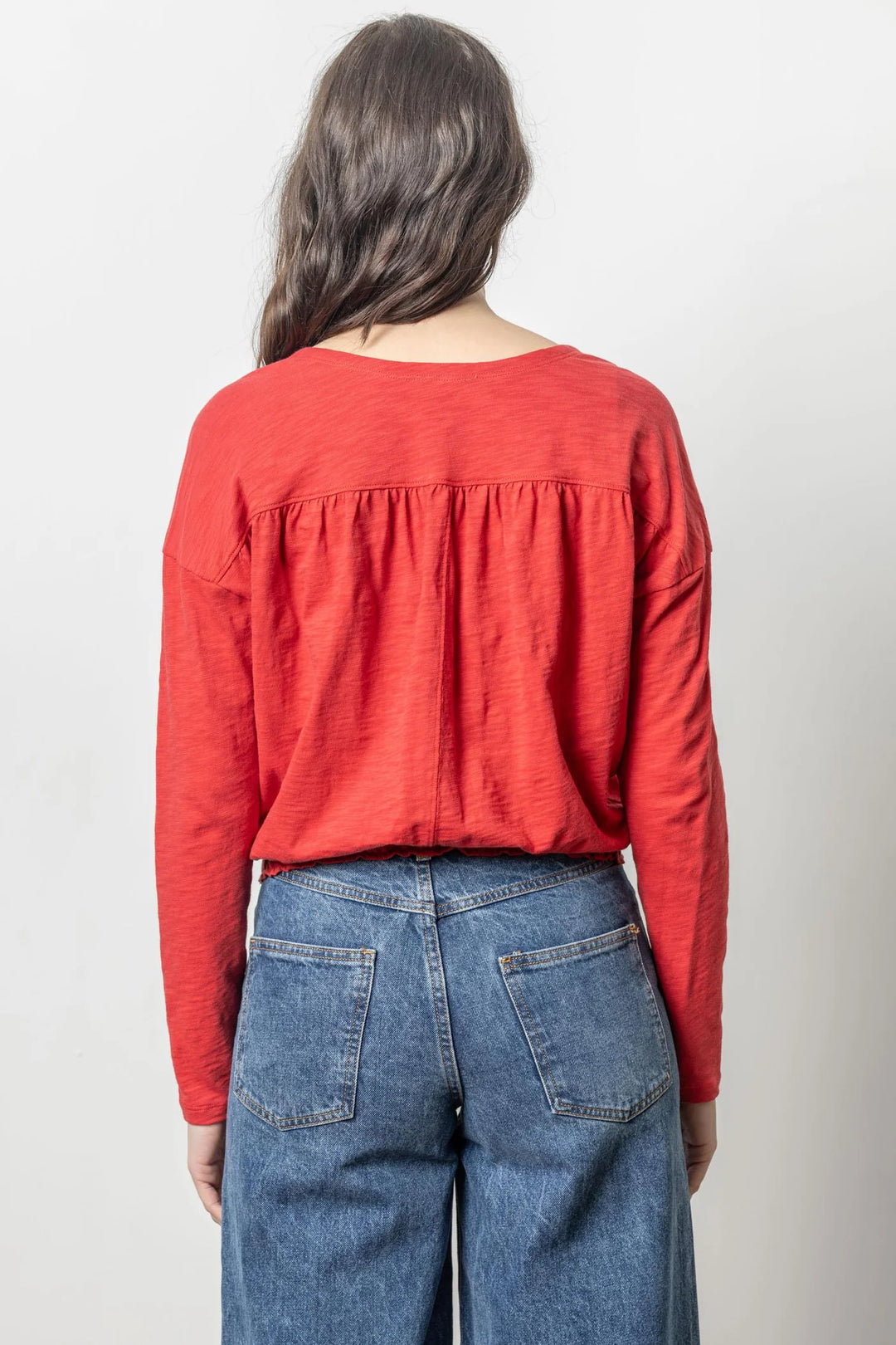ELASTIC HEM EASY V-NECK (CINNABAR) - LILLA P