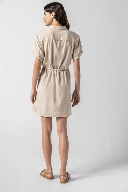 HALF PLACKET SHIRT DRESS - LILLA P