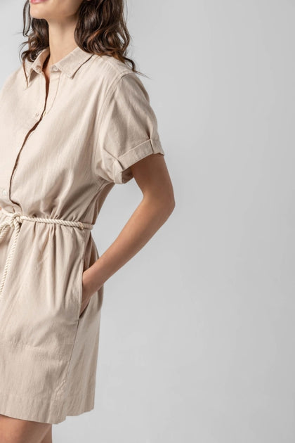 HALF PLACKET SHIRT DRESS - LILLA P