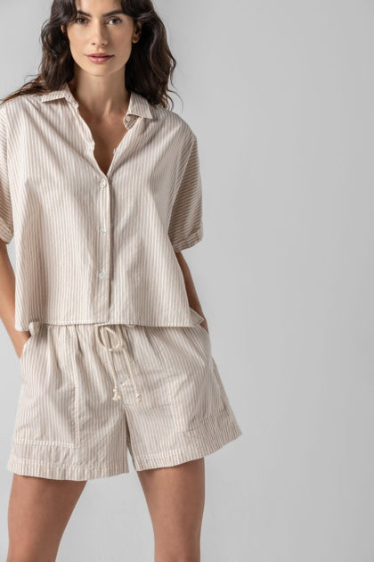 STRIPED BOXY BUTTON DOWN - LILLA P