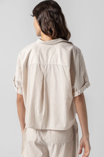 STRIPED BOXY BUTTON DOWN - LILLA P