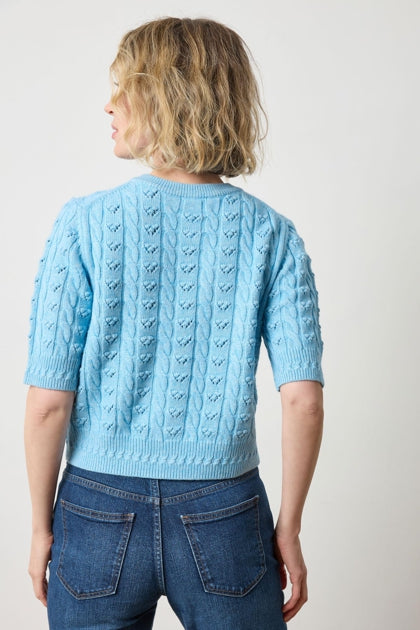 SHORT SLEEVE CARDIGAN SWEATER - LILLA P