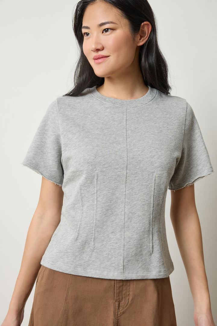 DARTED ELBOW SLEEVE (HEATHER GREY) - LILLA P