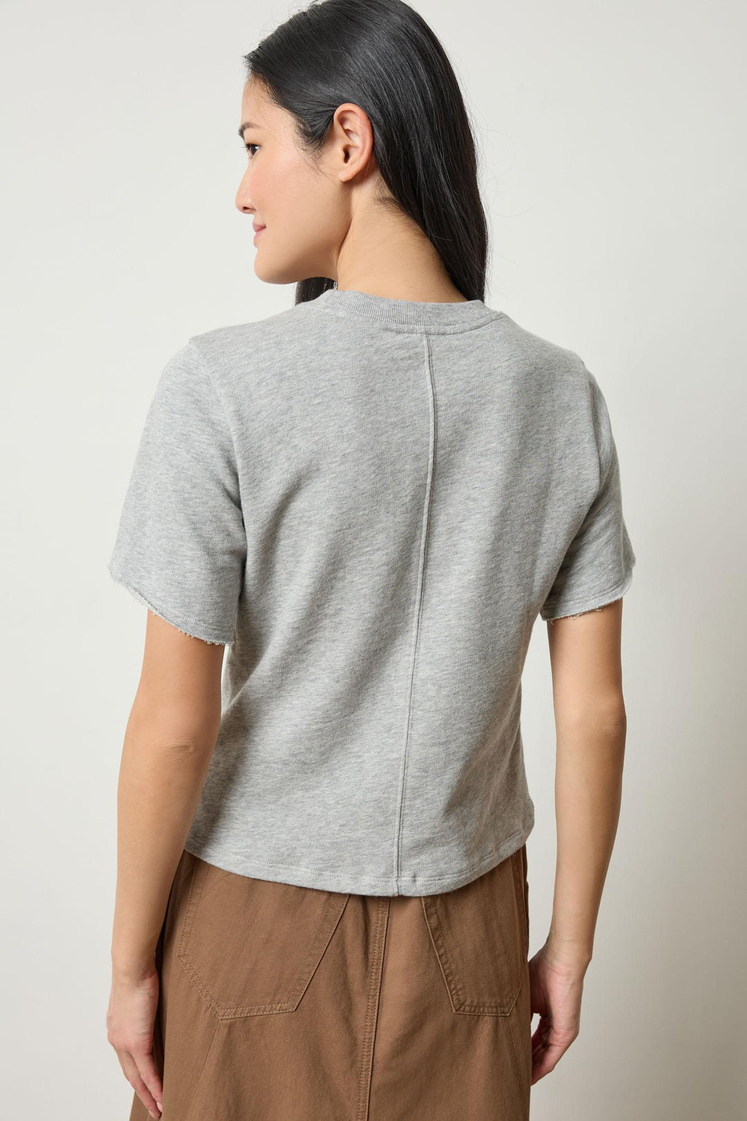 DARTED ELBOW SLEEVE (HEATHER GREY) - LILLA P