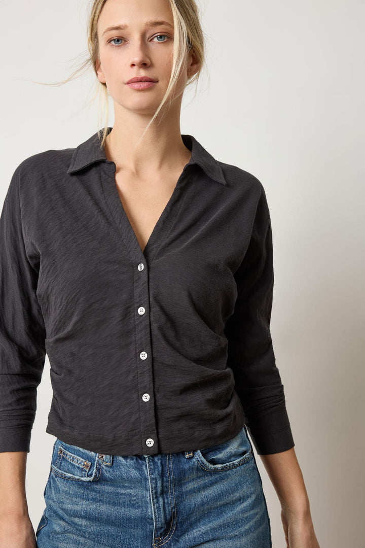 SIDE PLEAT BUTTON DOWN - LILLA P