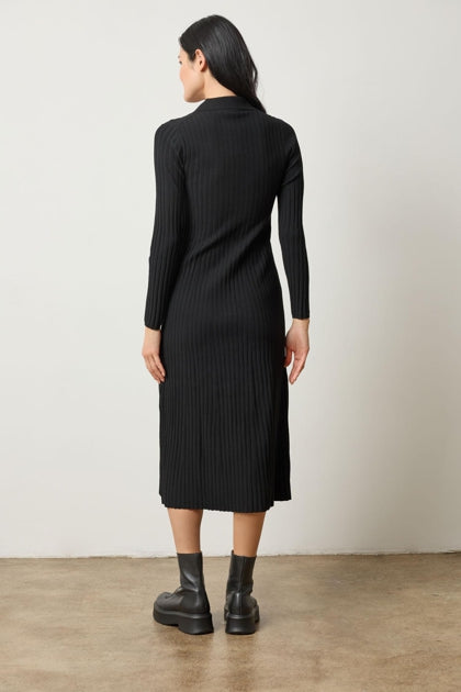 LONG SLEEVE RIB HENLEY DRESS - LILLA P