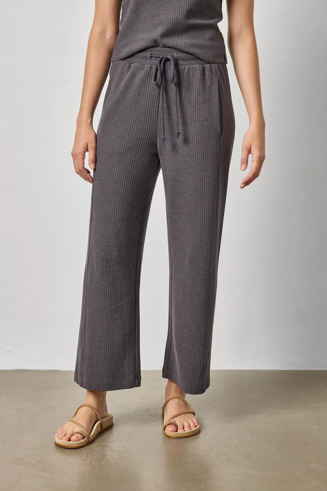 WAFFLE SIDE PANEL PANT (GRANITE) - LILLA P