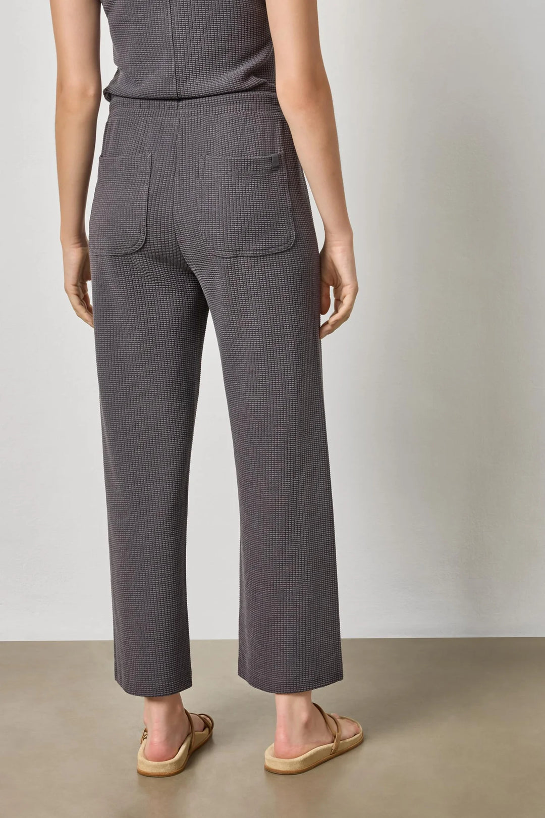 WAFFLE SIDE PANEL PANT (GRANITE) - LILLA P