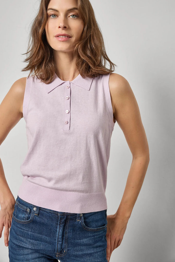 SLEEVELESS POLO SWEATER (WISTERIA) - LILLA P