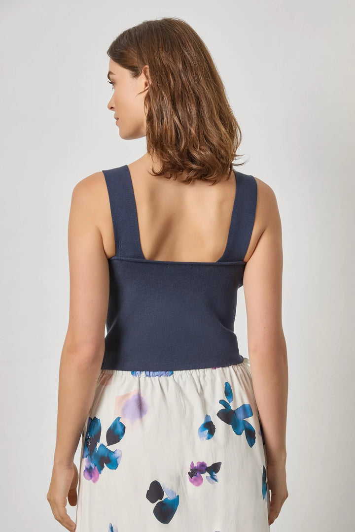 WIDE STRAP KNIT TANK (NAVY) - LILLA P