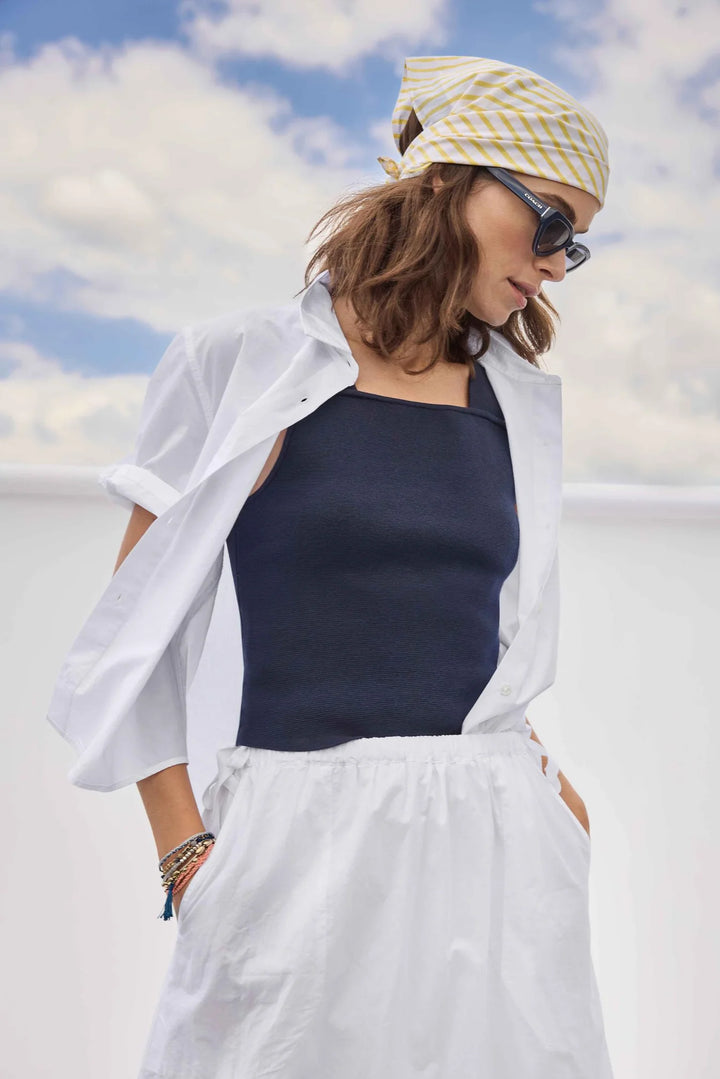 WIDE STRAP KNIT TANK (NAVY) - LILLA P