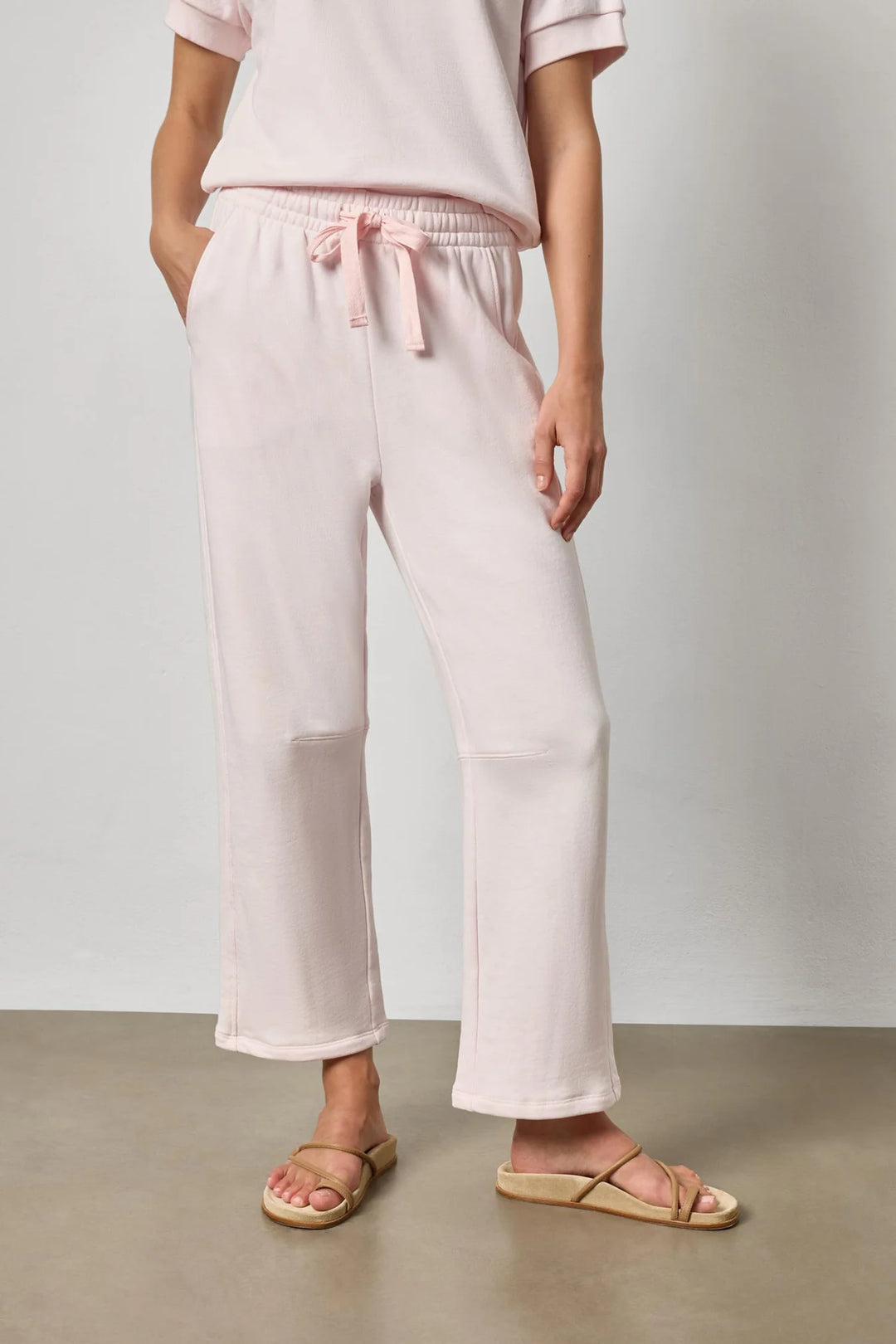 SIDE PANEL TERRY PANT (ROSEWATER) - LILLA P