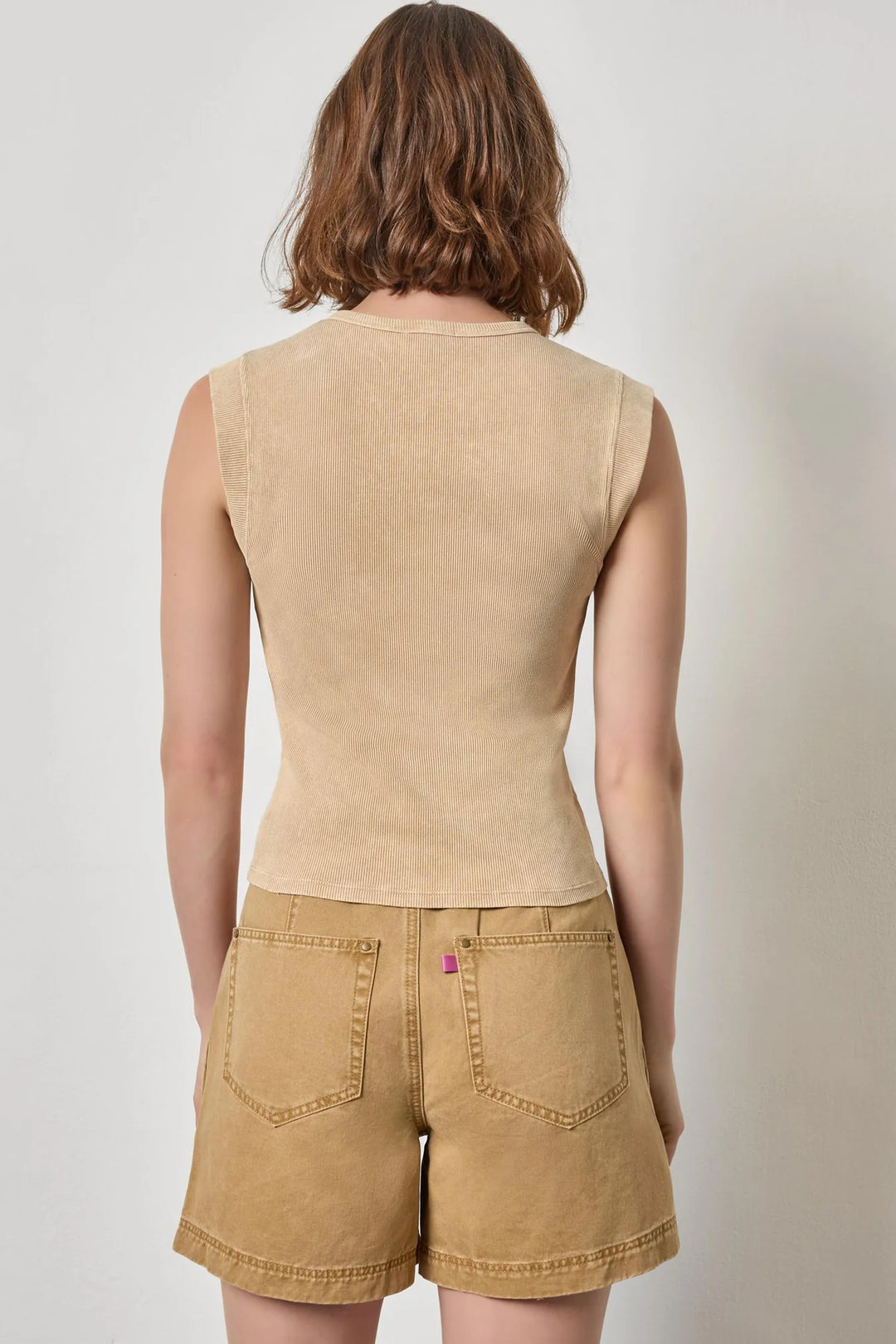 SUNWASHED CAP SLEEVE HENLEY (BURLAP) - LILLA P