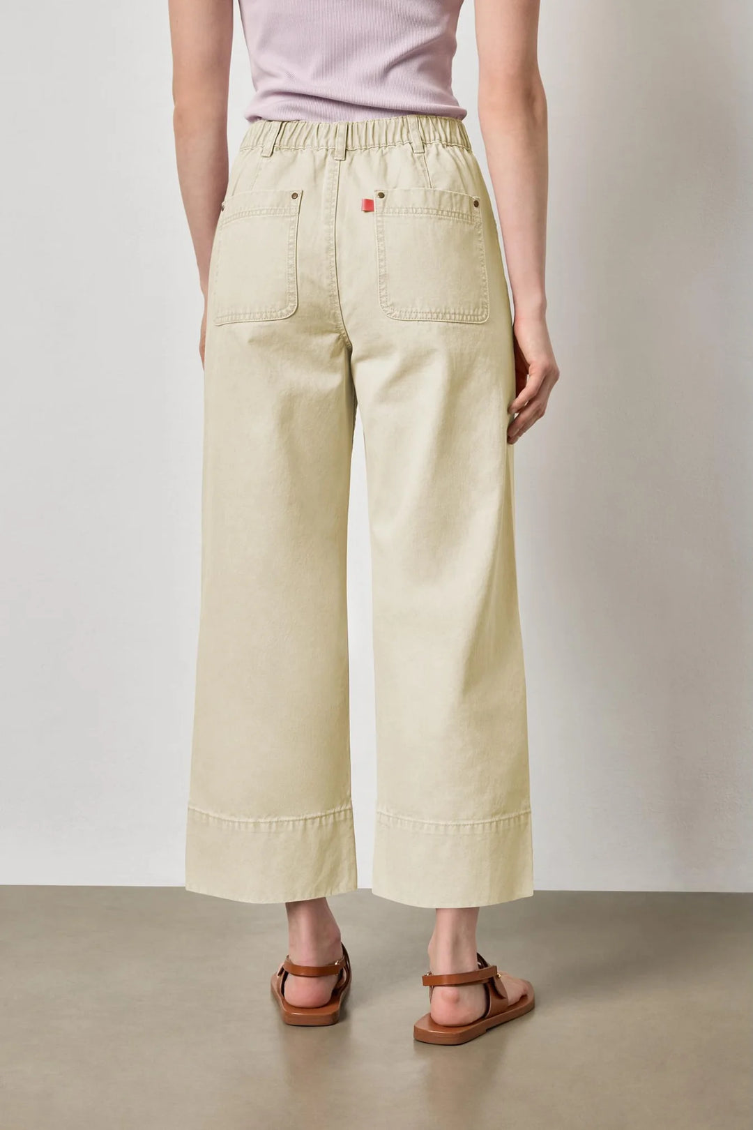TWILL STRAIGHT LEG PANT (PARCHMENT) - LILLA P