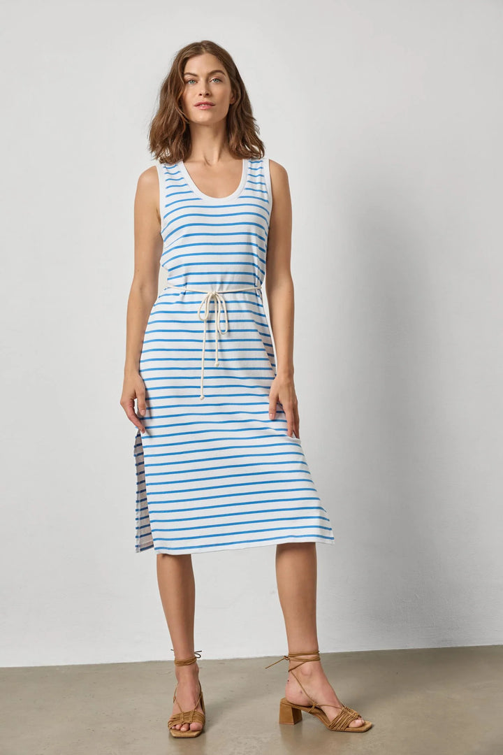 RIB STRIPE SIDE SLIT TANK DRESS (REGATTA STRIPE) - LILLA P