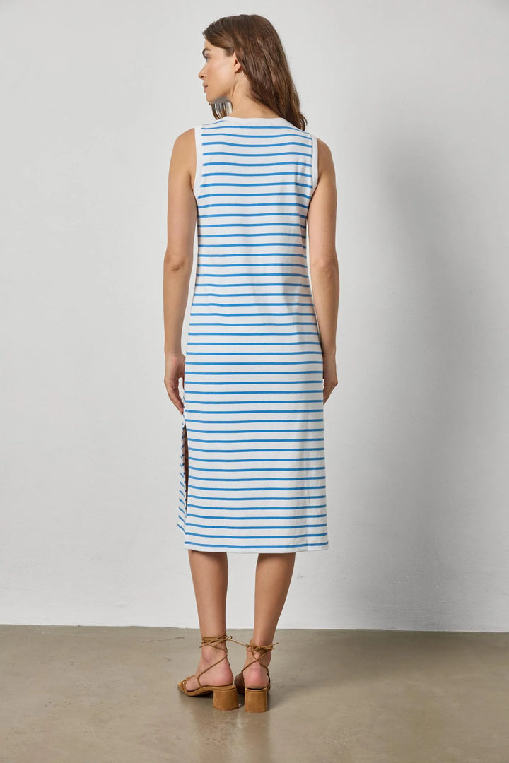 RIB STRIPE SIDE SLIT TANK DRESS (REGATTA STRIPE) - LILLA P
