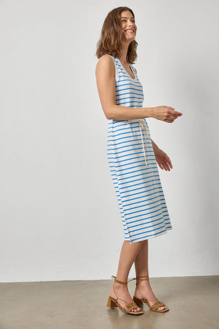 RIB STRIPE SIDE SLIT TANK DRESS (REGATTA STRIPE) - LILLA P