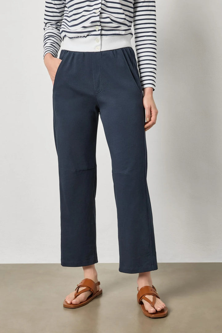 SIDE PANEL STRAIGHT LEG PANT (NAVY) - LILLA P