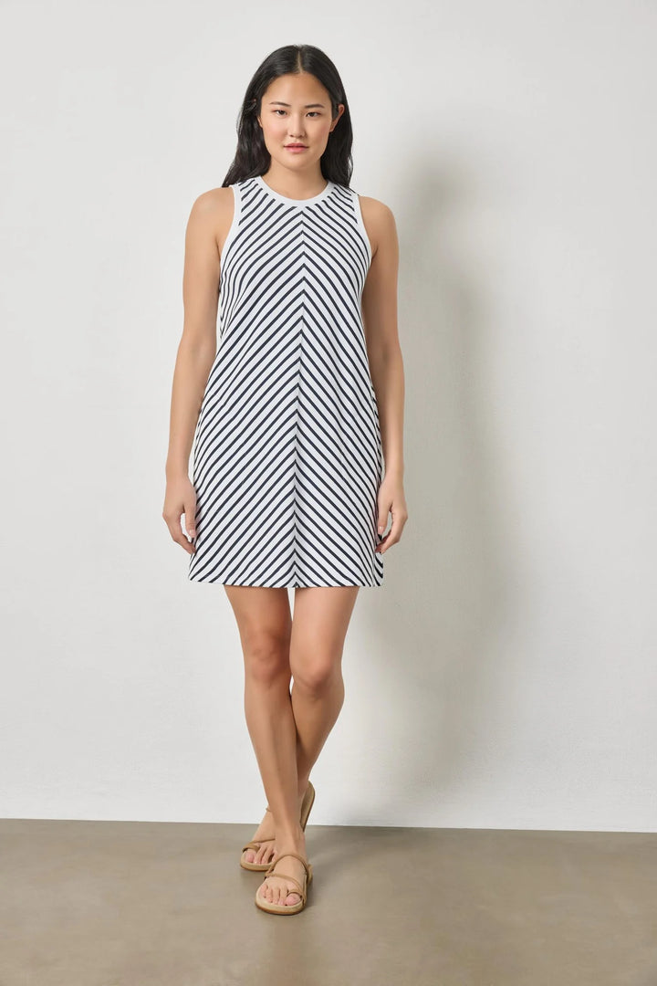 CENTER SEAM TANK DRESS (NAVY STRIPE) - LILLA P