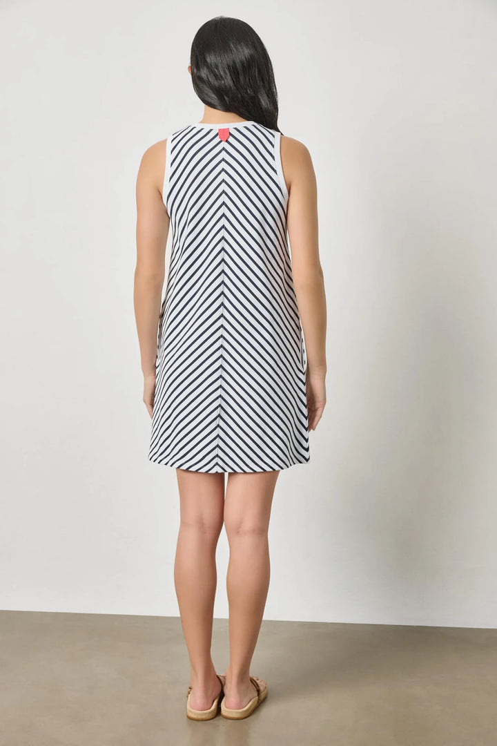 CENTER SEAM TANK DRESS (NAVY STRIPE) - LILLA P