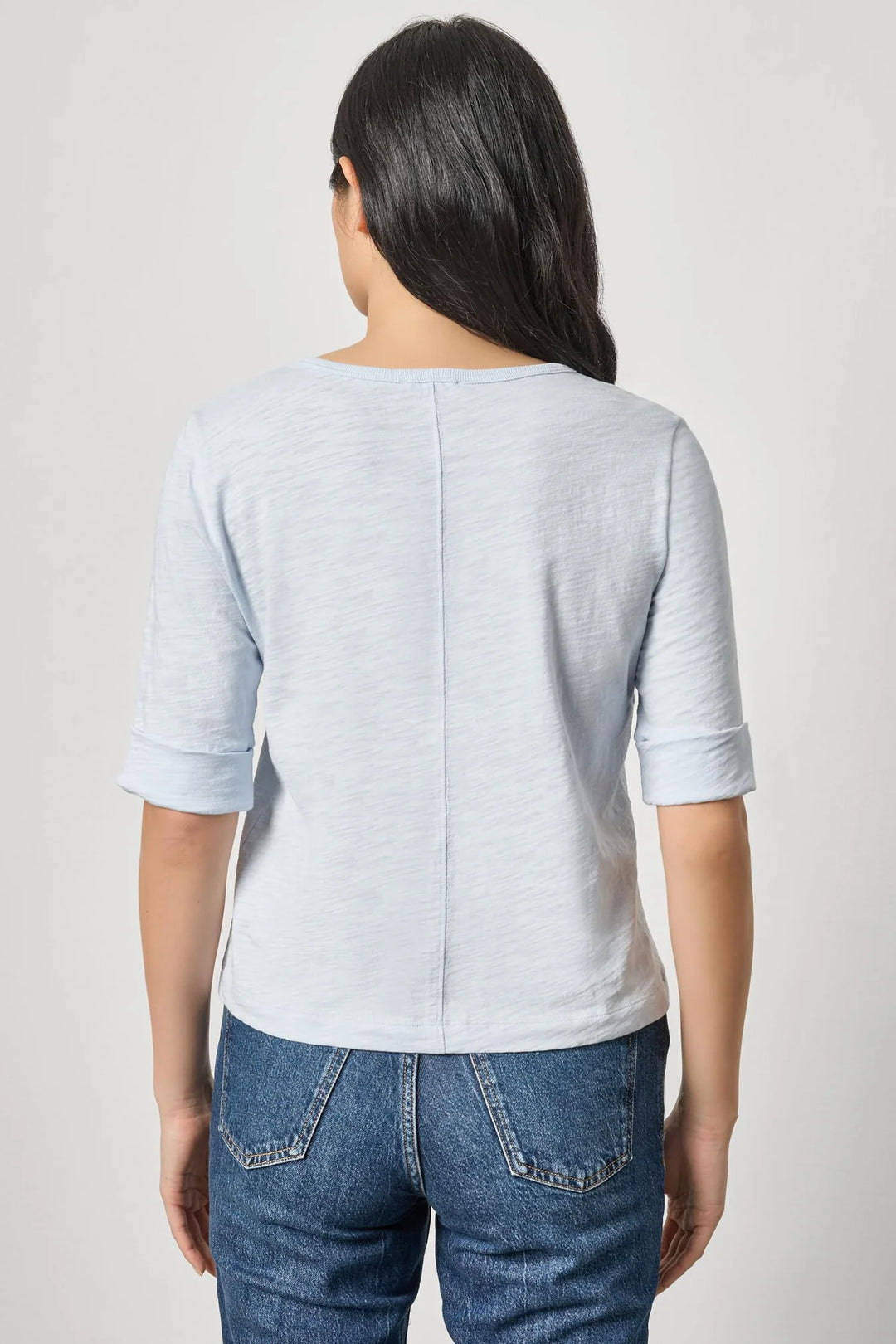 RIB TRIM ELBOW SPLIT NECK (GLASS) - LILLA P