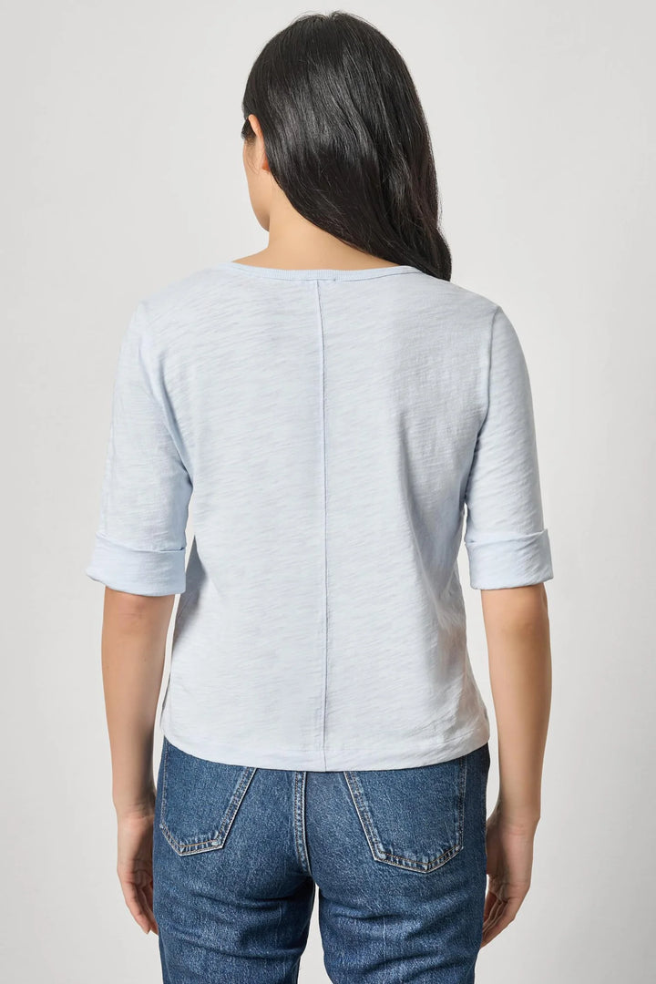 RIB TRIM ELBOW SPLIT NECK (GLASS) - LILLA P