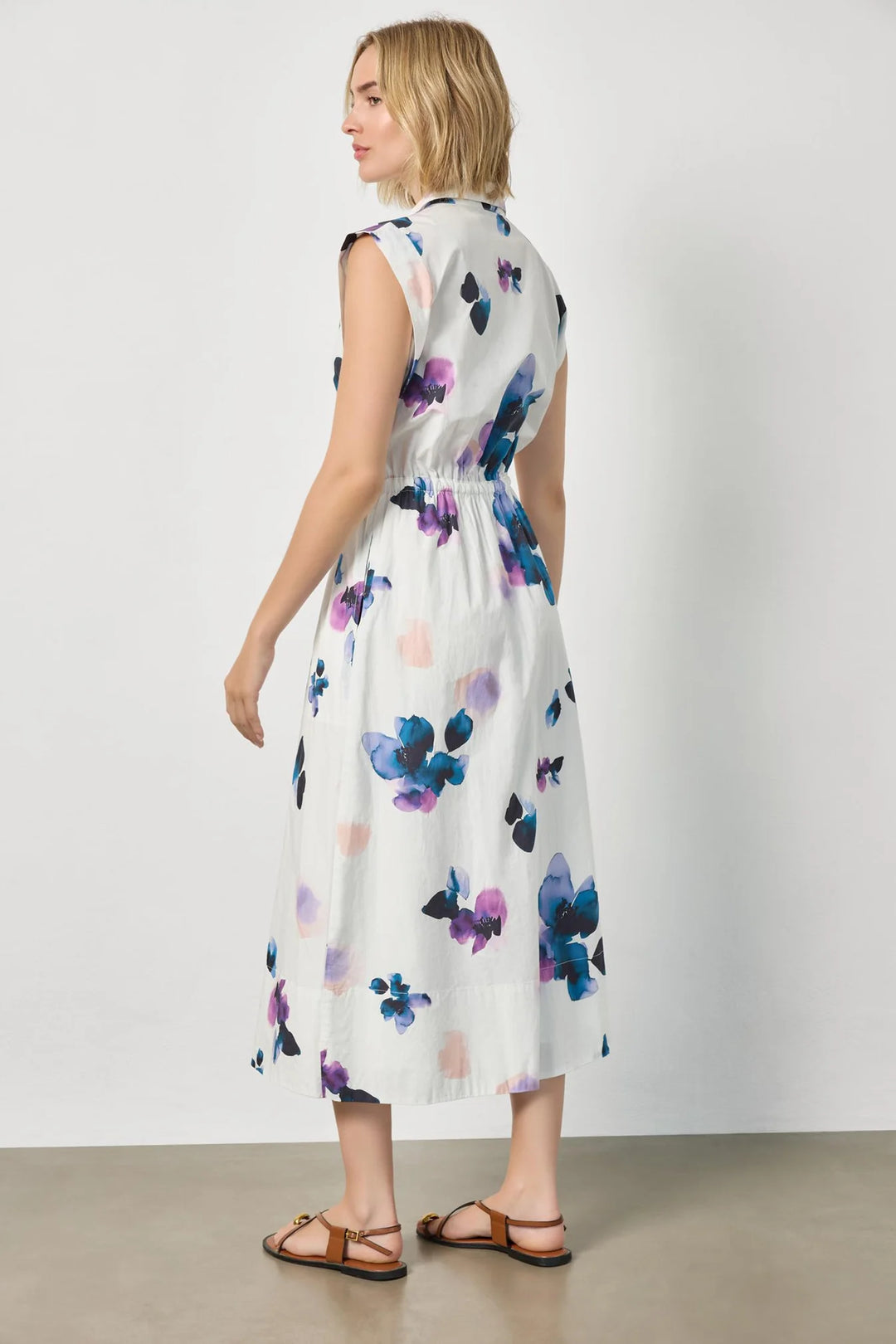 GUSSET SLEEVE MAXI DRESS (ORCHID PRINT) - LILLA P