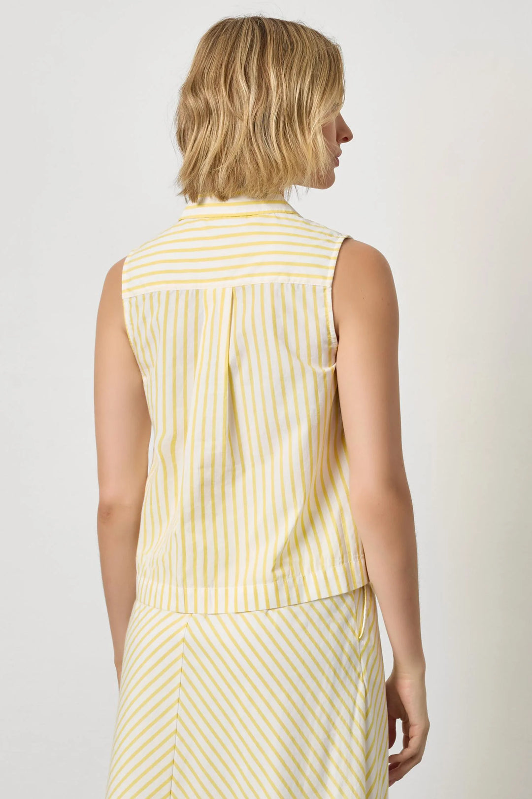 STRIPED SLEEVELESS SHIRT (SUNFLOWER STRIPE) - LILLA P
