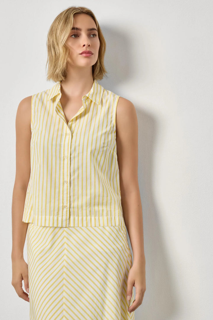 STRIPED SLEEVELESS SHIRT (SUNFLOWER STRIPE) - LILLA P