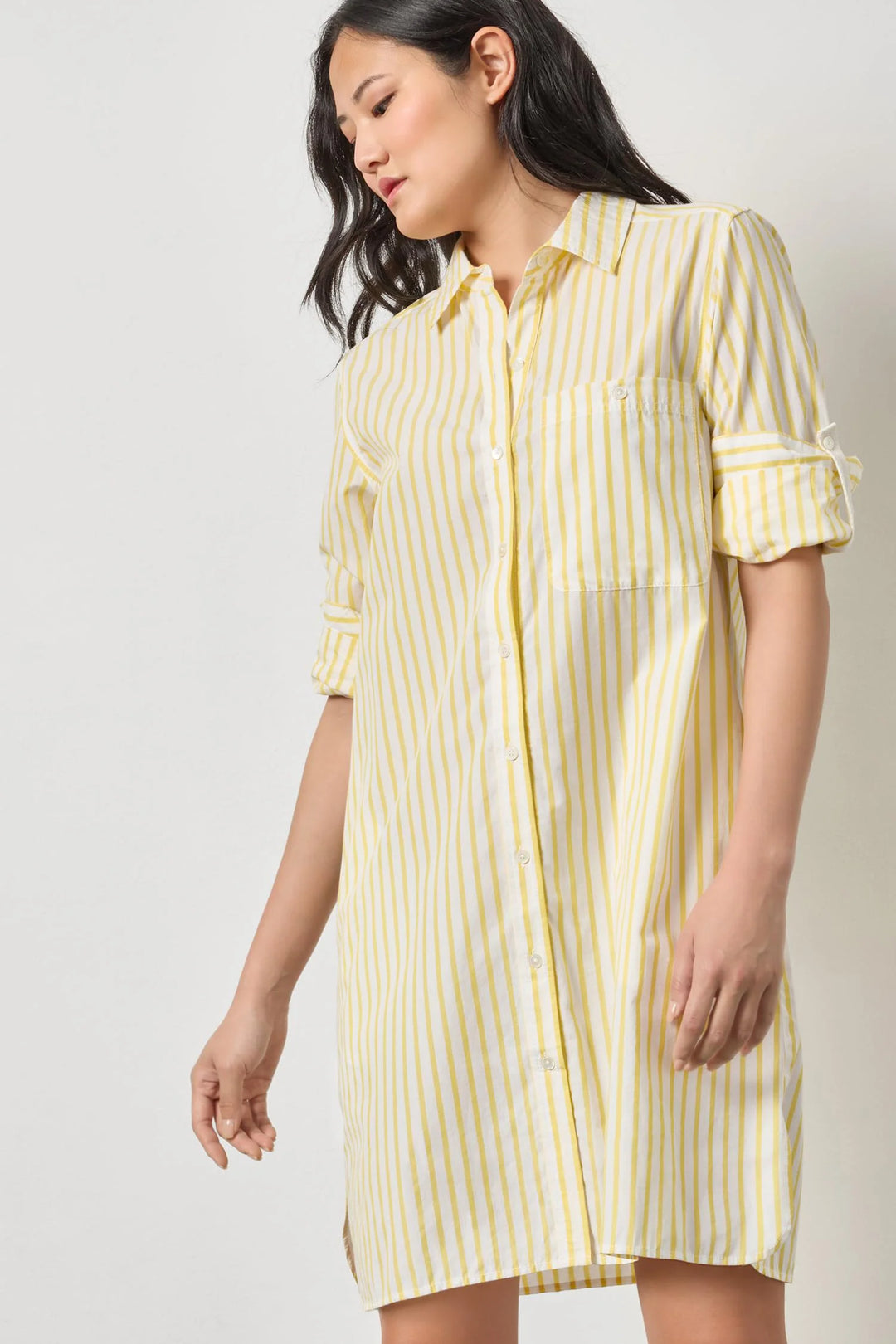 STRIPED SHIRT DRESS (SUNFLOWER STRIPE) - LILLA P