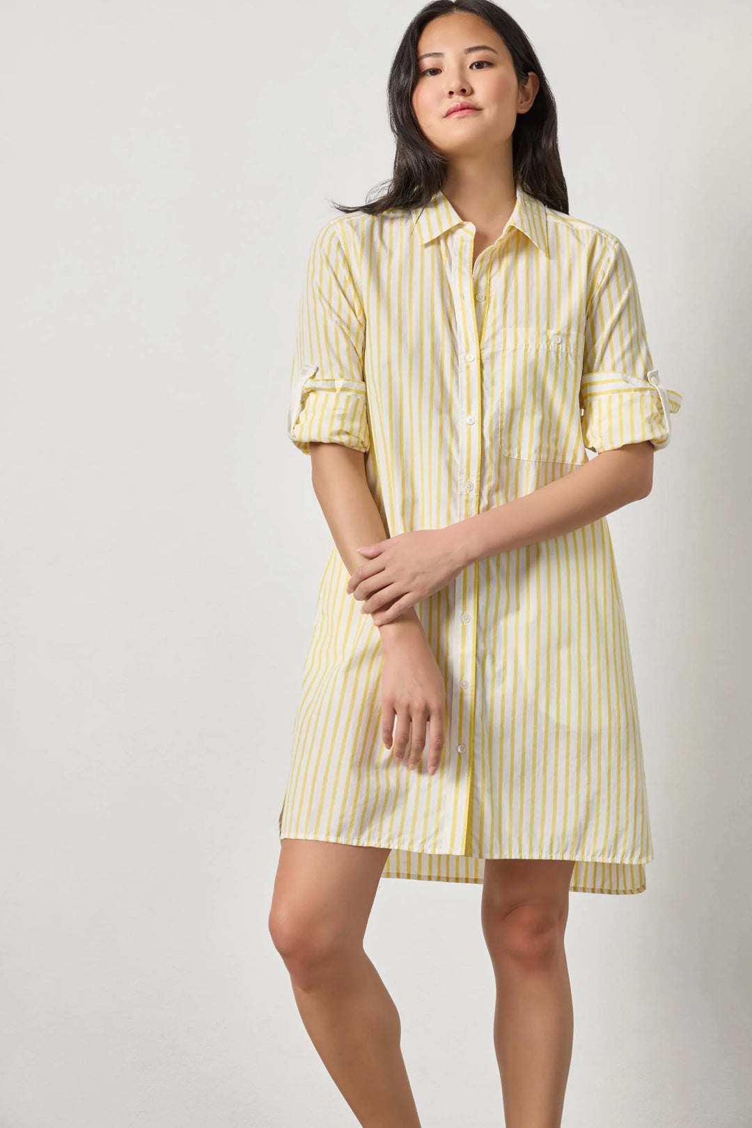 STRIPED SHIRT DRESS (SUNFLOWER STRIPE) - LILLA P