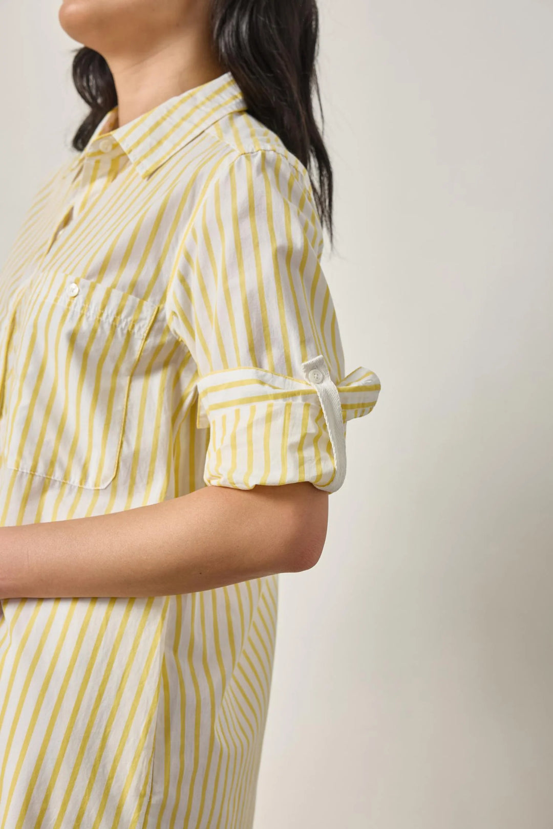 STRIPED SHIRT DRESS (SUNFLOWER STRIPE) - LILLA P