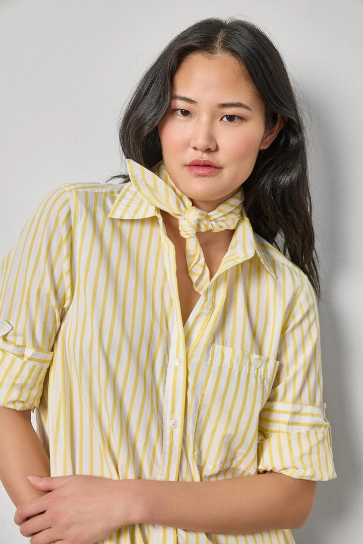 STRIPED SHIRT DRESS (SUNFLOWER STRIPE) - LILLA P