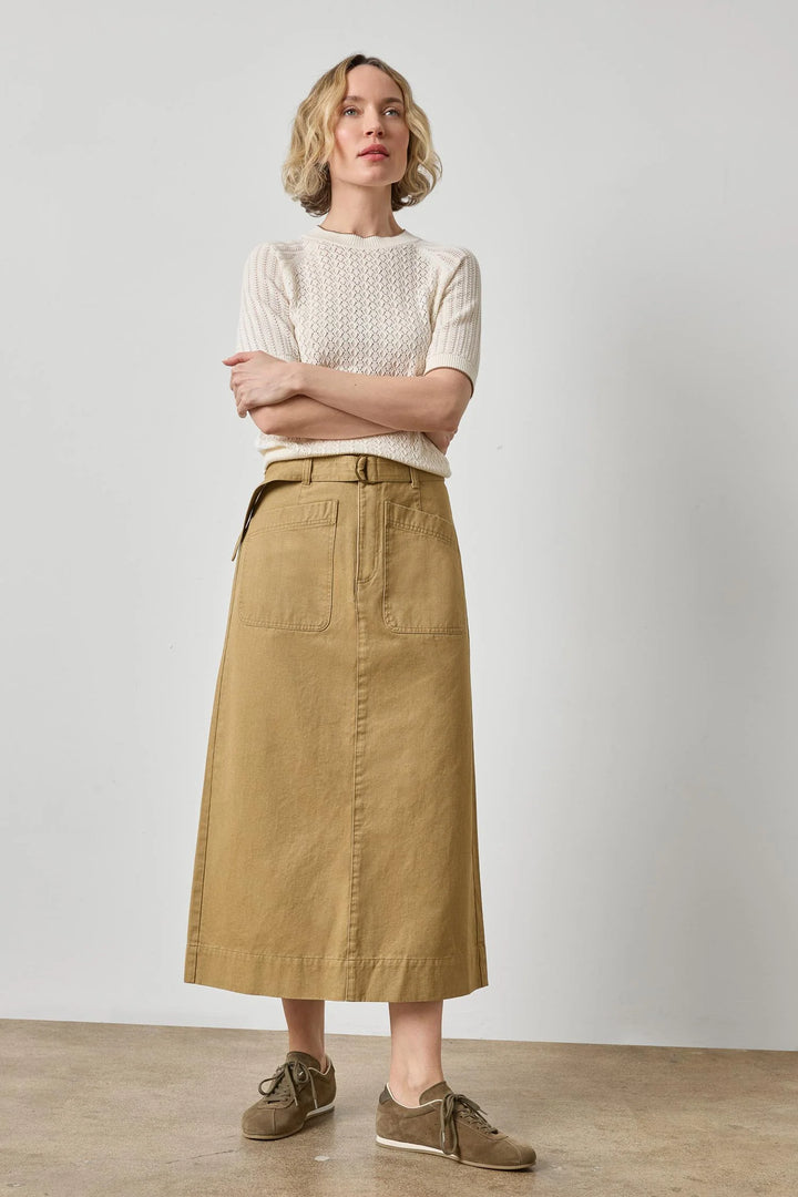 MIXED STITCH CREWNECK SWEATER (IVORY) - LILLA P