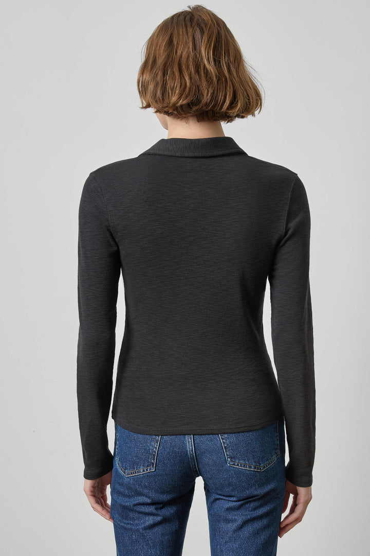 LONG SLEEVE POLO NECK TOP (BLACK) - LILLA P