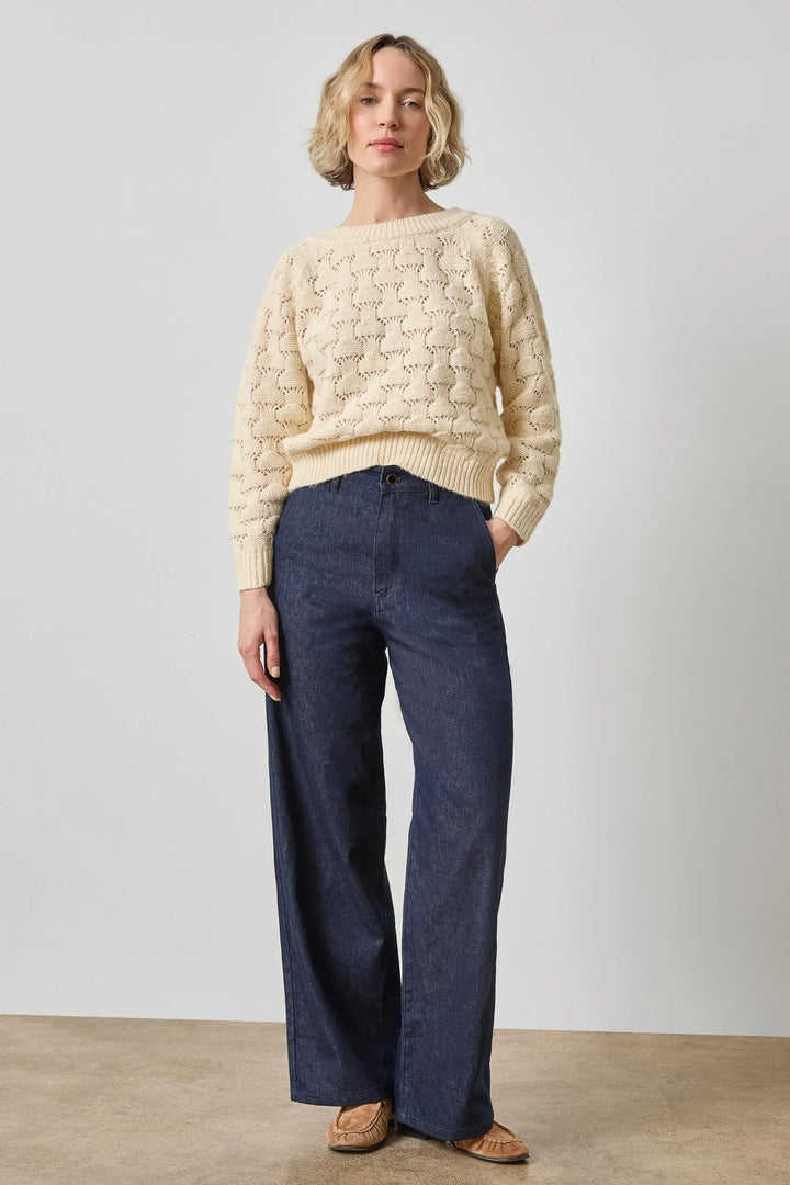 LONG SLEEVE BALLET NECK SWEATER (WINTER WHITE) - LILLA P
