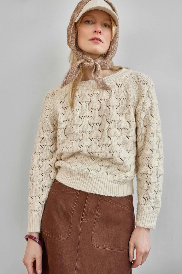 LONG SLEEVE BALLET NECK SWEATER (WINTER WHITE) - LILLA P