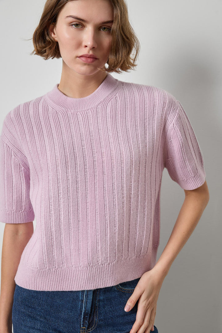 TEXTURED EASY CREWNECK SWEATER (SUGARPLUM) - LILLA P