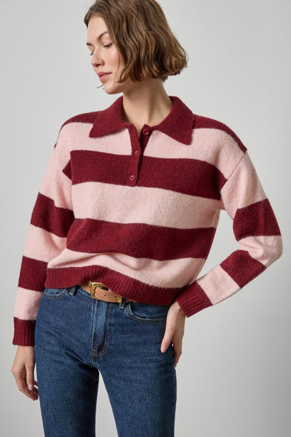 STRIPED POLO SWEATER (PORT STRIPE) - LILLA P