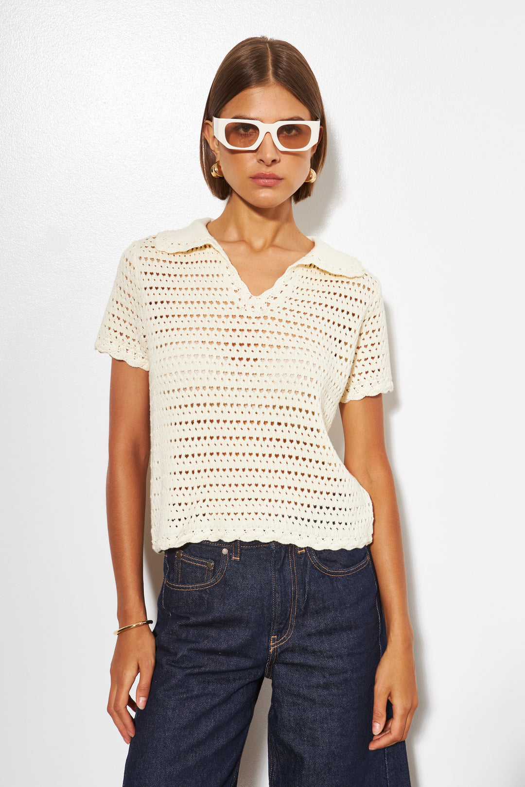 PAISLEY HEART KNIT TOP (SAND DOLLAR) - LINE