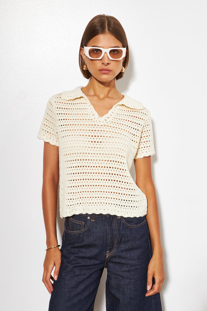 PAISLEY HEART KNIT TOP (SAND DOLLAR) - LINE