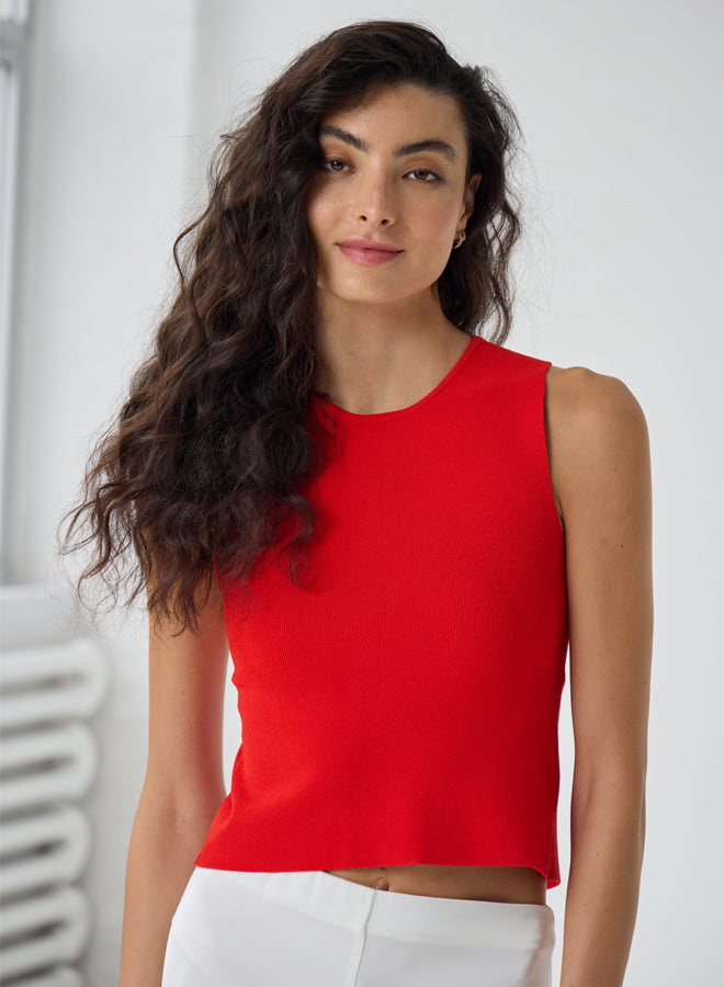 CRISS CROSS OPEN BACK TANK - AUTUMN CASHMERE