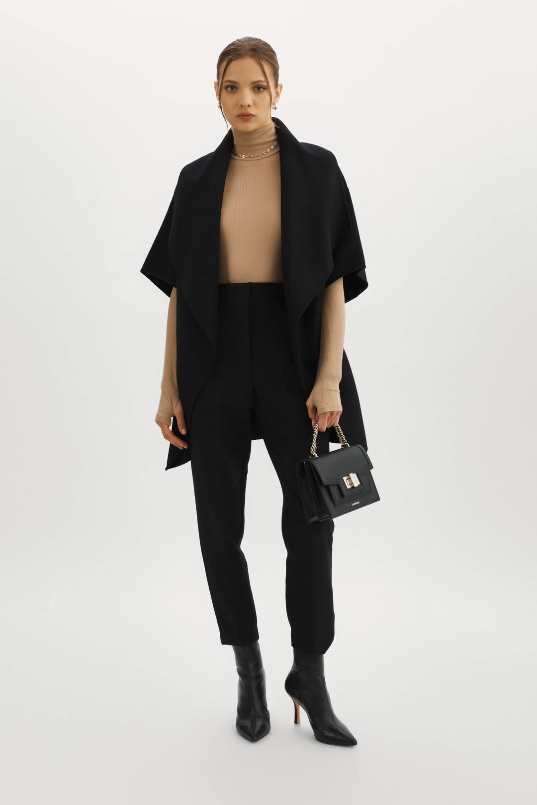 PENELOPE DOUBLE FACE WOOL COAT (BLACK) - LAMARQUE