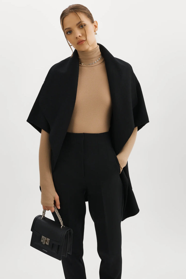 PENELOPE DOUBLE FACE WOOL COAT (BLACK) - LAMARQUE
