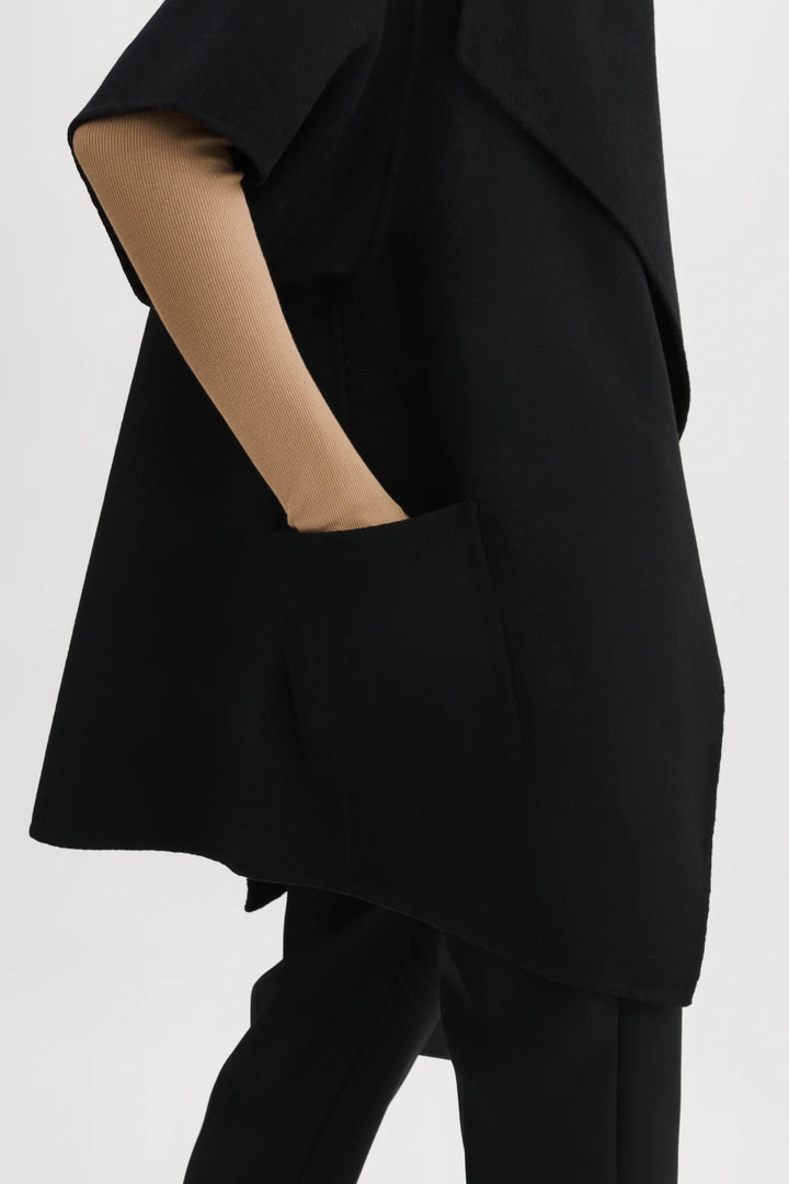 PENELOPE DOUBLE FACE WOOL COAT (BLACK) - LAMARQUE